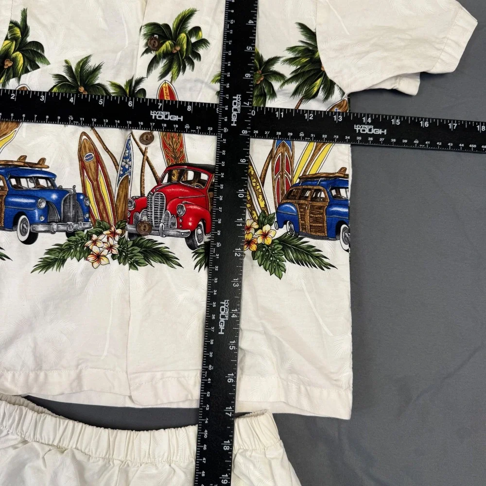 Pacific Legend Kids 6T Hawaiian Shirt Shorts Set Woody Surfboard Made in Hawaii